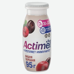 Напиток кисломолочный «Actimel» с вишней и черешней 1,5% БЗМЖ, 95 г
