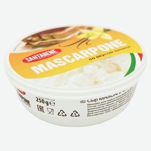 Сыр Santabene Маскарпоне со вкусом ванили 80% БЗМЖ, 250 г