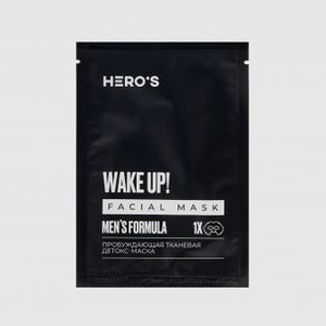 Тканевая пробуждающая детокс-маска HERO S Wake Up! Facial Mask 1 шт
