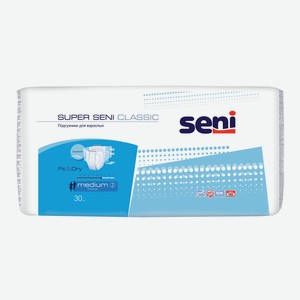 Подгузники Seni Super seni Fit & Dry для взрослых medium, 30шт