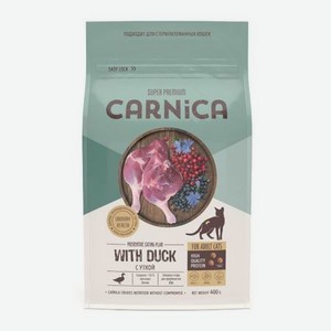 Корм для кошек Carnica 0.4кг с уткой для поддержания здоровья мочевыделительной системы сухой