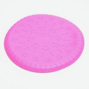 Игрушка для собак Пижон Фрисби «Косточки и лапки» 18.6 см розовый