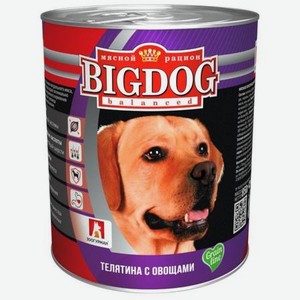 Корм для собак Зоогурман 850г Big Dog телятина с овощами ж/б
