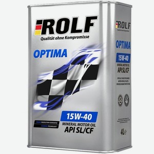 Моторное масло ROLF Optima, 15W-40, 4л, минеральное [322237]