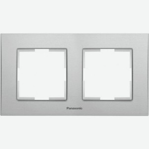 Рамка Panasonic Karre Plus (WKTF08093AS-RU) 2x горизонтальный монтаж металл серебристый (упак.:1шт)