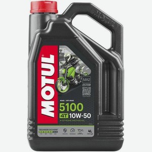 Моторное масло MOTUL 5100 4T, 10W-50, 4л, полусинтетическое [104076]