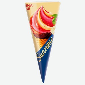 Мороженое пломбир в рожке Санрем малина банан Фронери Рус м/у, 78 г