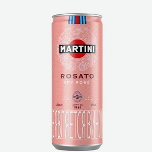 Напиток Мартини Розато виноградосодержащий газированный розовый полусухой 10% 0,25л