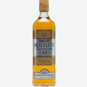 Виски Барклайс Роялист шотландский купажированный выдержка 12 лет 40% 0,7л