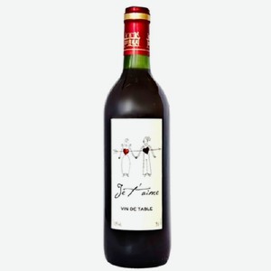 Вино Же Тэм ординарное красное полусладкое 10,5% 0,75л