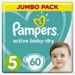 Подгузники Pampers active baby-dry 11-16кг, 60шт Россия