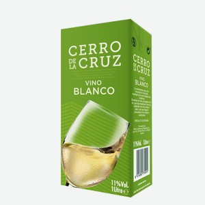Вино Cerro De La Cruz белое сухое, 1л Испания