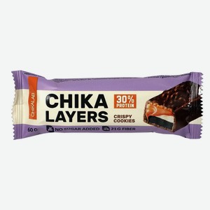 Батончик Chikalab Chika Layers протеиновый хрустящее печенье с двойным шоколадом, 60г Россия