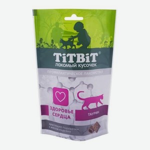 Лакомство для кошек TITBIT Хрустящие подушечки для здоровья сердца с мясом индейки 60г