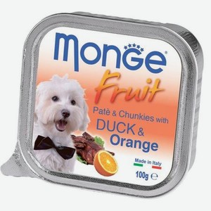 Корм для собак MONGE Dog Fruit утка с апельсином консервированный 100г