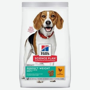 Корм HILLS 12кг для собак средних пород для поддержания оптимального веса с курицей сухой