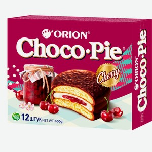Мучное кондитерское изделие в глазури  Choco Pie Cherry  (Чокопай Вишня ) 360гр
