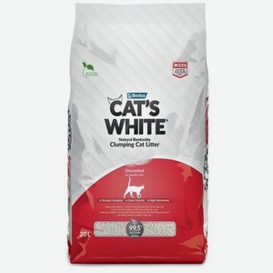 Наполнитель для кошек Cats White комкующийся натуральный без ароматизатора 20л