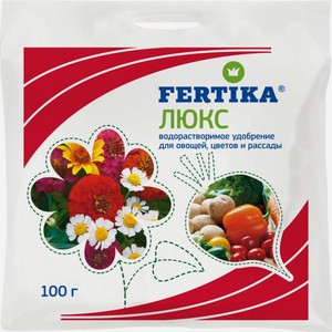 Удобрение для овощей, цветов и рассады водорастворимое Fertika Люкс, 100 г