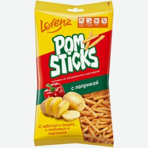 Чипсы картофельные Pomsticks с паприкой соломкой, 100 г