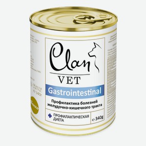 Корм для собак Clan vet gastrointestinal профилактика болезней ЖКТ диетические консервы 340г