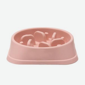 Миска Пижон Медленное кормление от переедания 20х20х4.5 см розовая 150 мл
