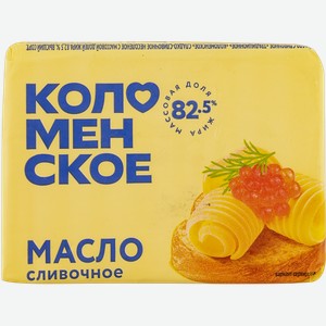 Масло 82,5% сливочное Коломенское традиционное несоленое Коломенское м/у, 180 г