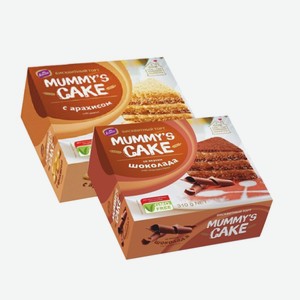 Торт бисквитный «Mummys cake»: С арахисом, Со вкусом шоколада, г.Курск, «КОНТИ», 310 г