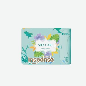 Прокладки «Inseense» Silk Care, 4 капли, с крылышками, дневные, 10 шт