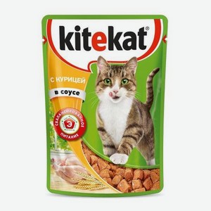 Корм влажный для кошек KiteKat 85г курица в соусе пауч