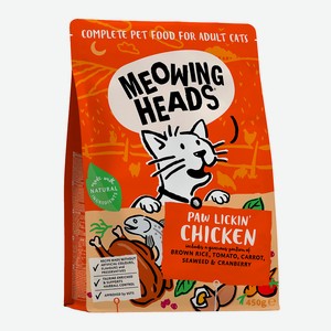 Meowing Heads для взрослых кошек, с курицей и рисом  Куриное наслаждение  (4 кг)