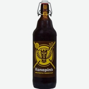 Пиво Канапинис темное нефильтр 1л