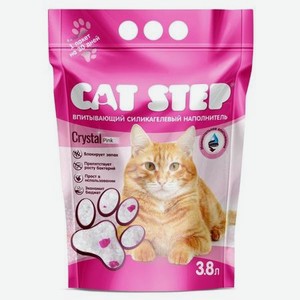 Наполнитель для кошек Cat Step Crystal Pink впитывающий силикагелевый 3.8л