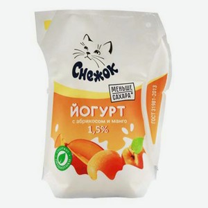Йогурт питьевой Снежок абрикос-манго 1,5% БЗМЖ 900 г