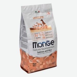 Корм для щенков MONGE Dog Monoprotein всех пород лосось с рисом сухой 2.5кг