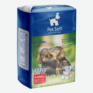 Подгузники для животных Pet Soft Diaper р XS (2-4 кг) 12 шт