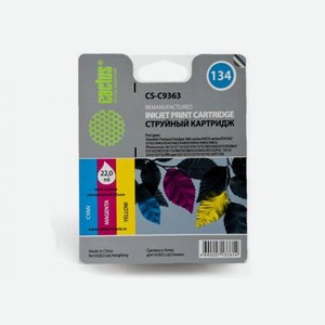 Картридж Cactus CS-C9363 №134 для HP DJ 460series/5740/5743/5793, голубой/пурпурный/желтый