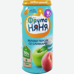 Пюре Фруто Няня яблоко персик сливки, 0.25кг