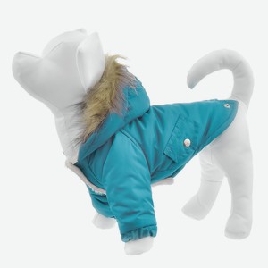 Yami-Yami одежда парка для собак с капюшоном, на меховой подкладке, бирюзовый (XS)