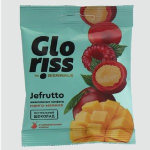 Жевательные конфеты в шоколаде Gloriss со вкусом манго-малина 35гр