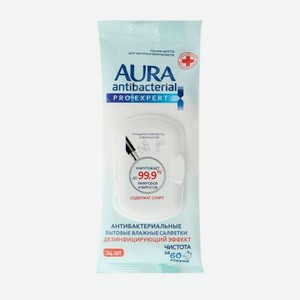 Влажные салфетки Aura Дезинфицирующие Pro Expert big-pack 24 шт