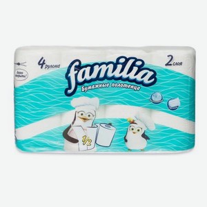 Бумажные полотенца Familia 2 слоя 4 рулона 1/2 листа