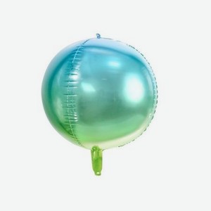 Шар воздушный Party Deco из фольги голубой-зеленый 35см