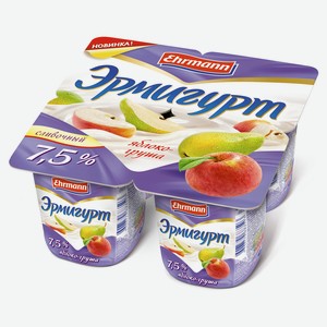 Йогурт сливочный Ehrmann «Эрмигурт» клубника-земляника 7,5%, 100 г