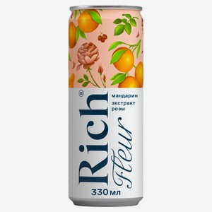 Напиток сокосодержащий Rich Fleur Виноград лимон мандарин с ароматом розы, 330 мл