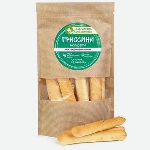 Хлебные палочки Гриссини Лакомства для здоровья Лен-розмарин-тмин, 120 г