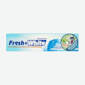 Зубная паста Lion Thailand Fresh & White Отбеливающая Супер прохладная мята 160 г