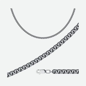 Цепь мужская SOKOLOV из чернёного серебра, плетение Бисмарк, 925 проба 998140804, размер 65 см