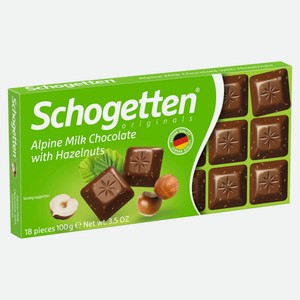 Шоколад Schogetten молочный с орехами, 100г Германия