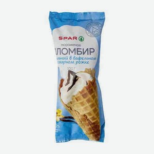 Мороженое Пломбир Spar В Вафельном Рожке 15% 100г